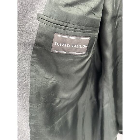 David Taylor Sport Coat Blazer Mens 48L Gray Gold Button Detail - Picture 16 of 16